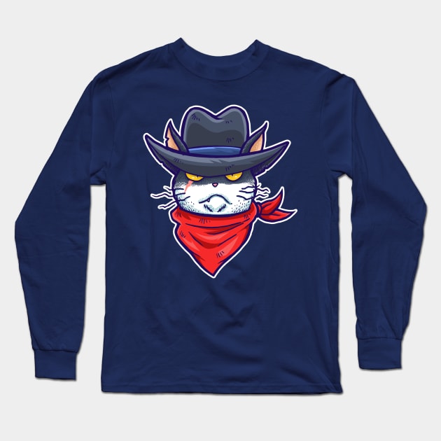 Western cat Long Sleeve T-Shirt by mauchofett